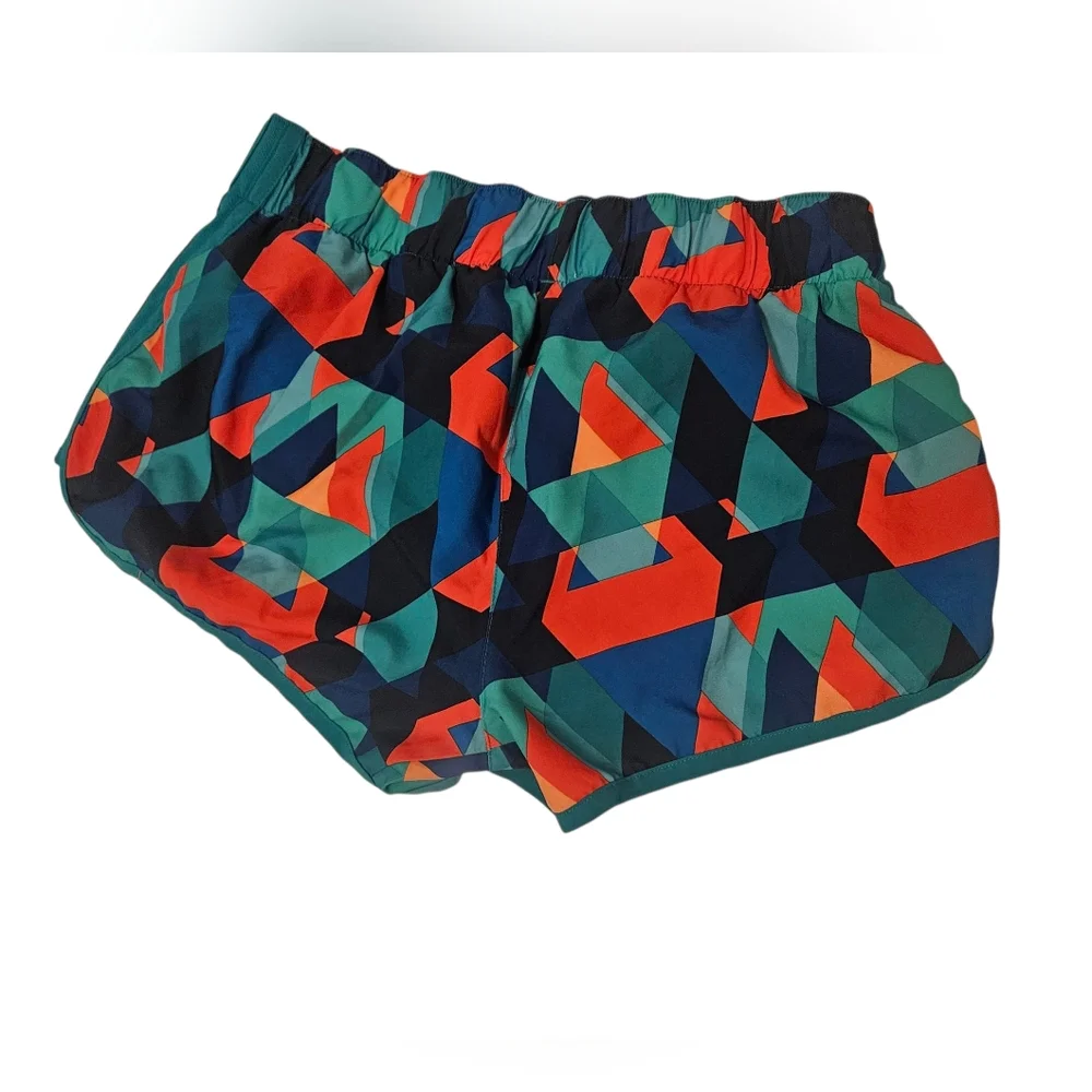 ADIDAS M10 Geometric Graphic Running Teal Shorts | SZ S